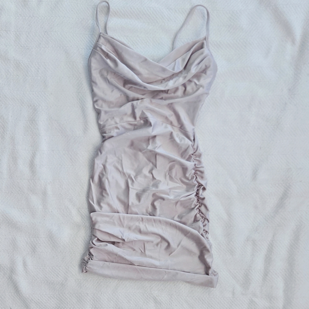 Cream Satin Dress